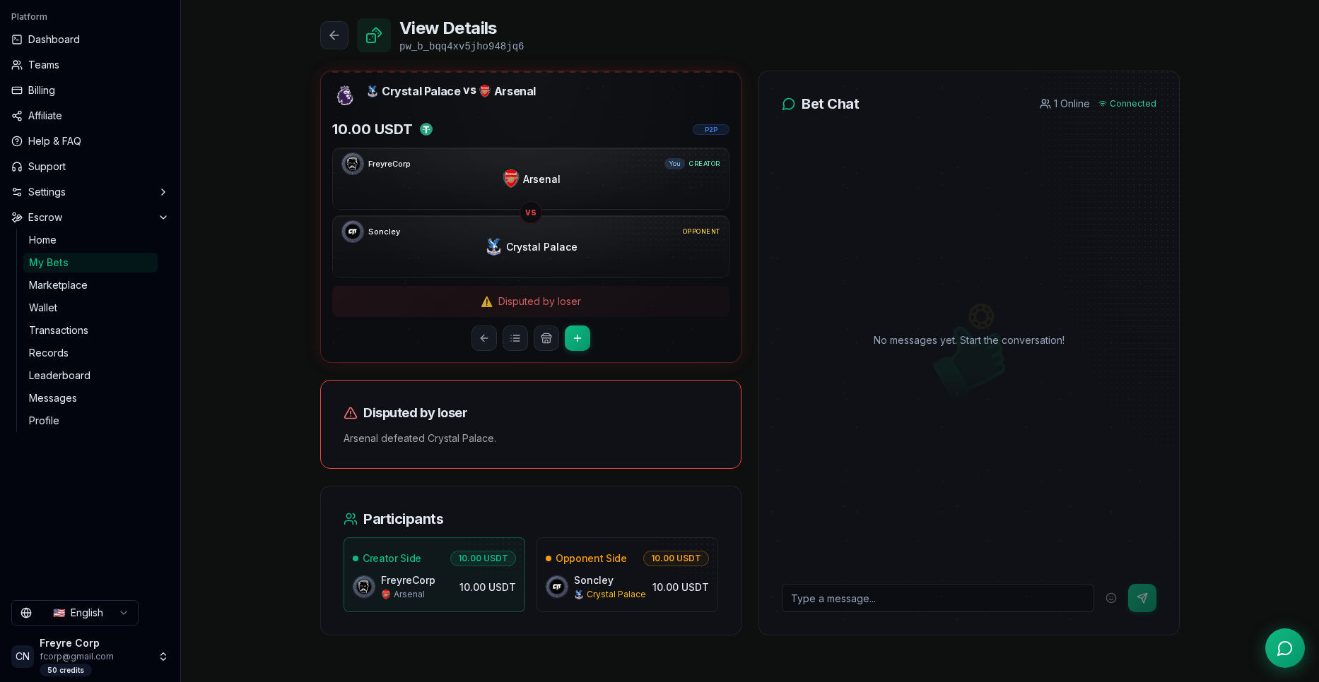 Disputed bet